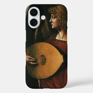 Funda iPhone 16 Un ángel en rojo con un laúd de Leonardo da Vinci
