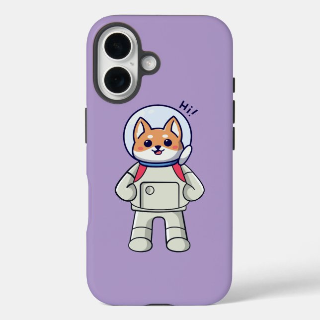 Funda iPhone 16 Un extraño astronauta de perros en el espacio exte (Reverso )