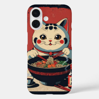 Funda iPhone 16 un gato personalizado maneki-neko