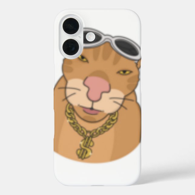 Funda iPhone 16 un gato rapero (Reverso )