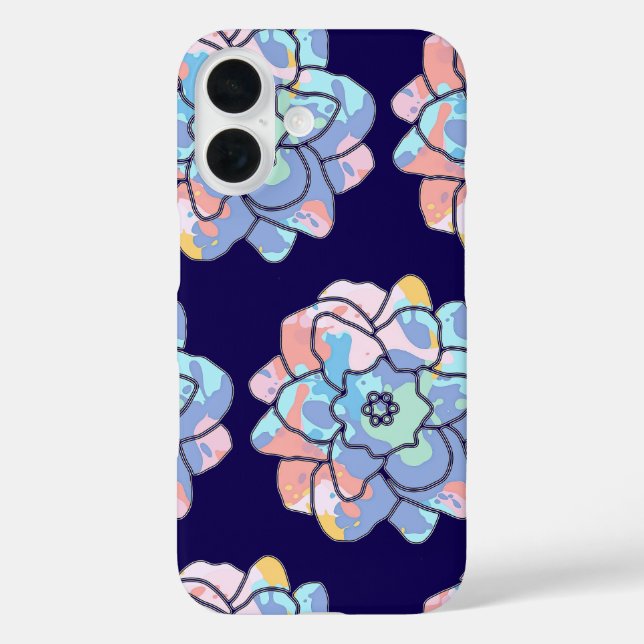 Funda iPhone 16 Una flor hecha de manchas de pintura (Reverso )
