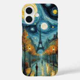 Funda iPhone 16 Una noche en París con la Torre Eiffel al estilo V