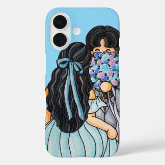Funda iPhone 16 Una pareja Boda en estuche de teléfono Personaliza