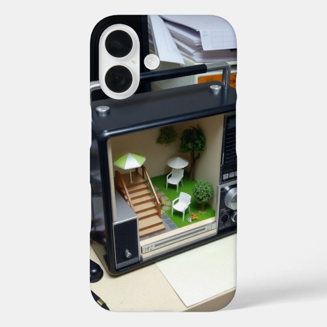 Funda iPhone 16 Una radio en miniatura (Reverso )