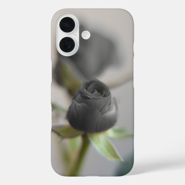 Funda iPhone 16 Una rosa negra para tu amor (Reverso )