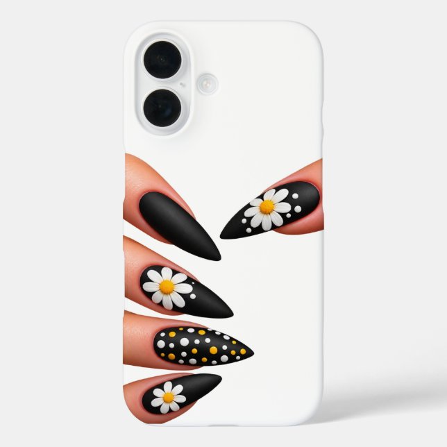 Funda iPhone 16 Uñas estilo negro (Reverso )