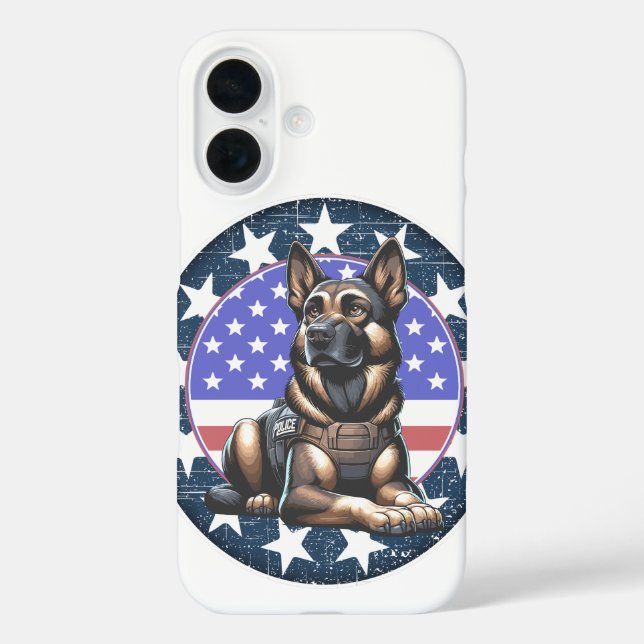 Funda iPhone 16 Unidad de Perros Policiales Militares K9 (Reverso )