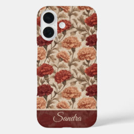 Funda iPhone 16 Unique Women Gift Carnation Custom