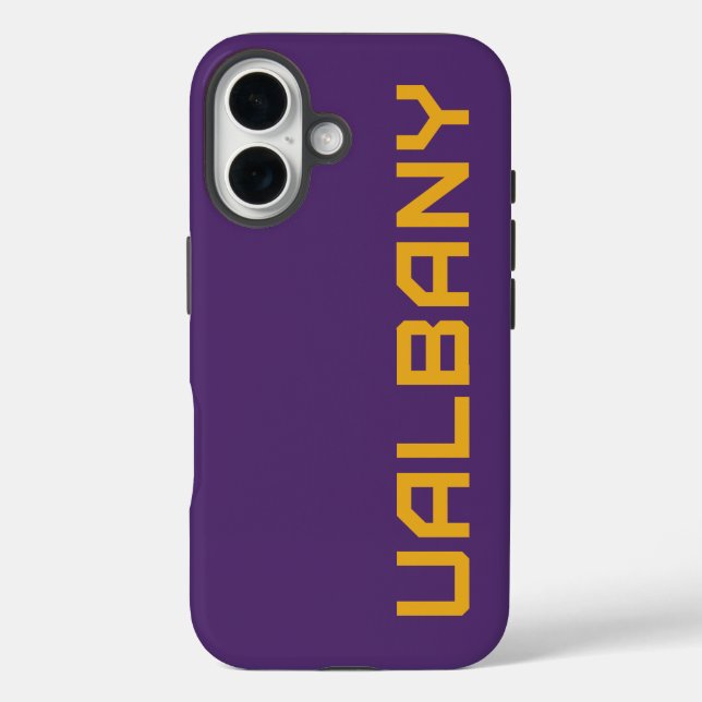 Funda iPhone 16 Universidad de Albany Wordmark (Reverso )