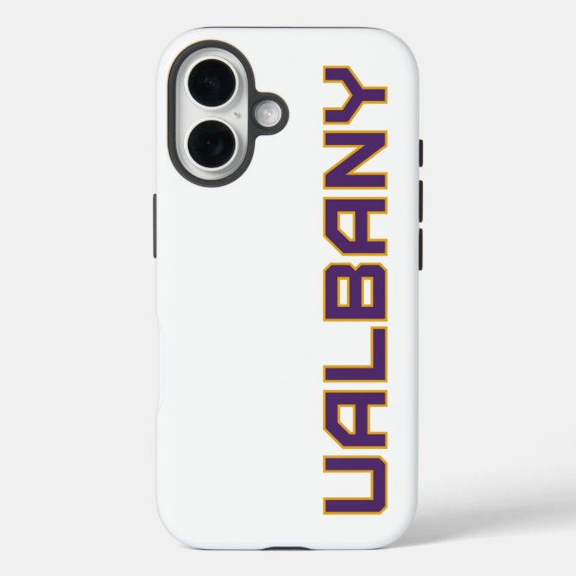Funda iPhone 16 Universidad de Albany Wordmark (Reverso )