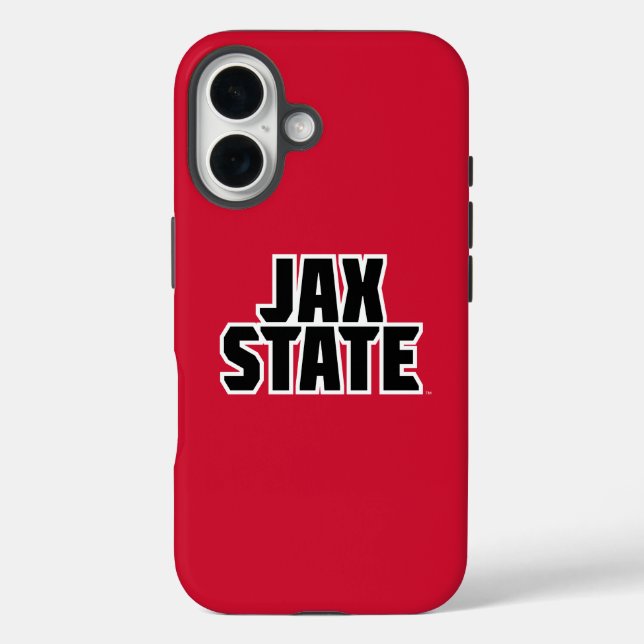 Funda iPhone 16 Universidad Estatal de Jacksonville JAX STATE Text (Reverso )