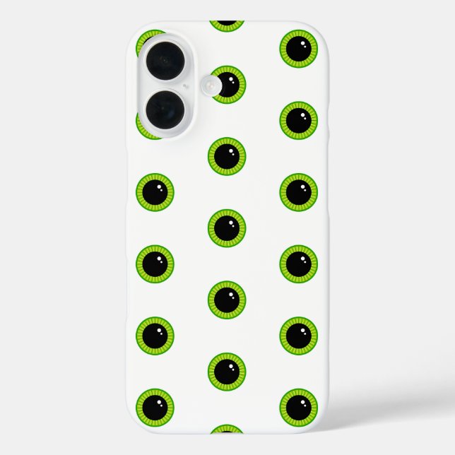 Funda iPhone 16 Unos ojos verdes divertidos (Reverso )
