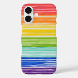 Funda iPhone 16 Untidy rainbow stripes Funda-Mate iPhone estuche