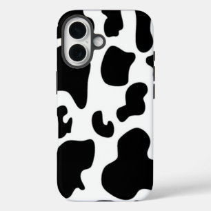 Funda iPhone 16 Vaca negra y blanca