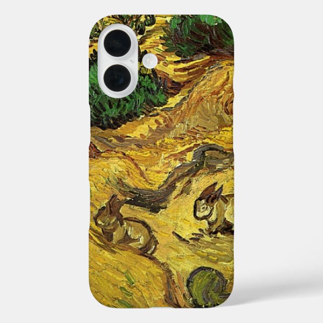 Funda iPhone 16 Van Gogh - Campo con dos conejos (Reverso )
