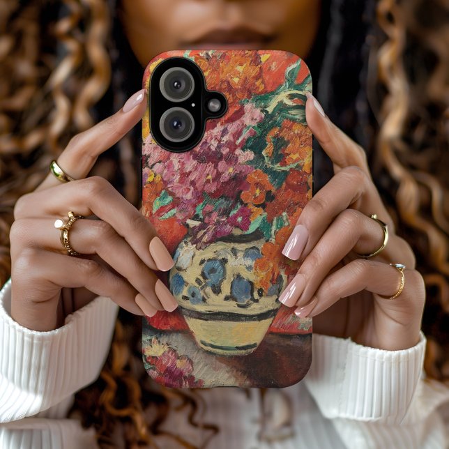 Funda iPhone 16 Vase de Fleurs à la Draperie Rouge | Louis Valtat (Subido por el creador)