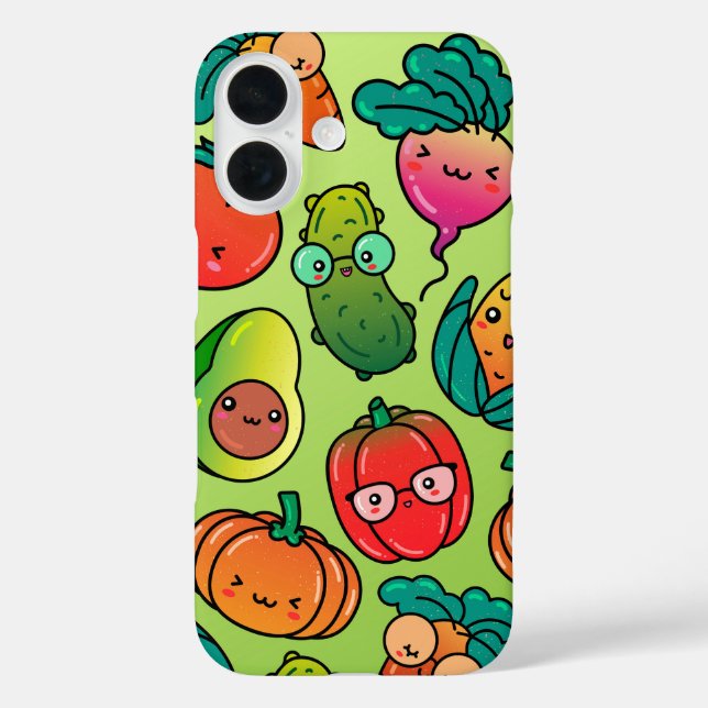 Funda iPhone 16 Veggie Pals - Kawaii Verduras (Reverso )