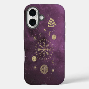 Funda iPhone 16 Vegvisir y Norse Runes   Esotérico