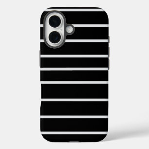 Funda iPhone 16 Velo clásico de crema de metal negro