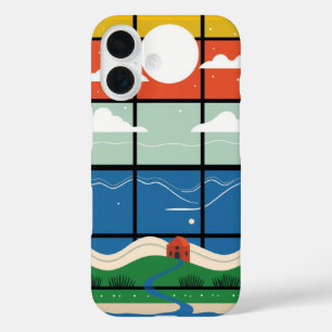 Funda iPhone 16 Ventana al mundo: Un paisaje colorido