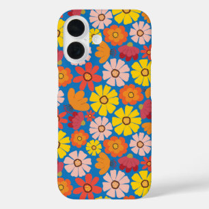 Funda iPhone 16 Verano retro azul de los años 60