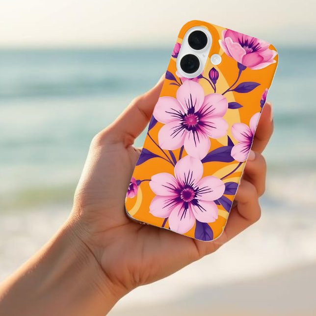 Funda iPhone 16 Verano vibrante Floral-Dopamina estilo (Vibrant Summer Floral-Dopamine Style Case-Mate iPhone Case)