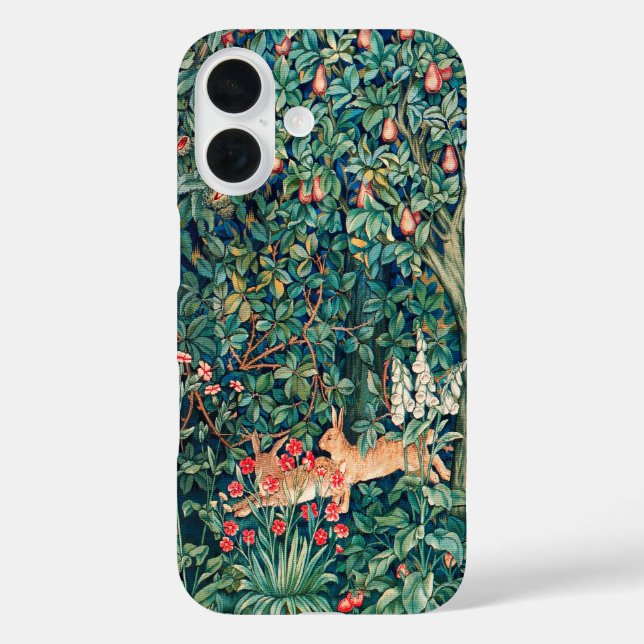 Funda iPhone 16 VERDAD, OJOS DE ANIMALES FORESTALES, Flora Verde (Reverso )