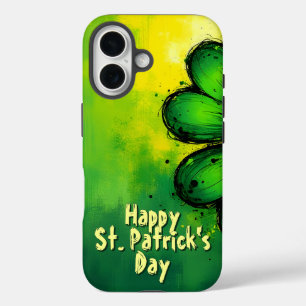 Funda iPhone 16 Verde, Felicidad & Alegría - ¡Feliz Día de San Pat