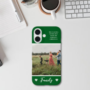 Funda iPhone 16 Verde moderno con fotos coloridas