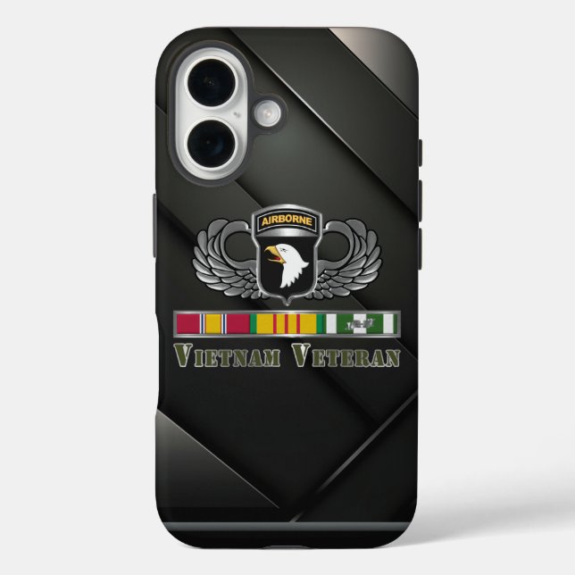 Funda iPhone 16 Veterano de la División Aerotransportada 101 en Vi (Reverso )