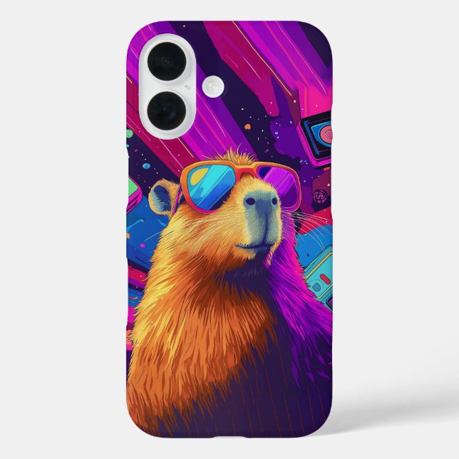 Funda iPhone 16 Vibes Capybara Retro Design (Reverso )