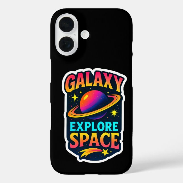 Funda iPhone 16 Vibes celestiales en órbita eléctrica (Reverso )