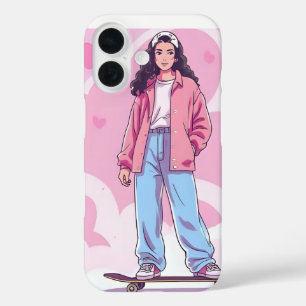 Funda iPhone 16 Vibes de Chica para patinadores - Collage estético