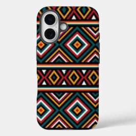 Funda iPhone 16 Vibes tribales - Energía geométrica audaz