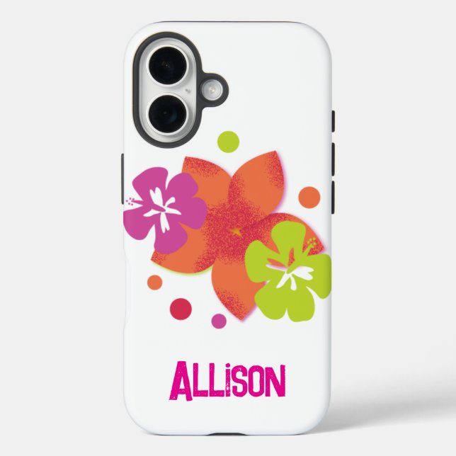 Funda iPhone 16 Vibes tropicales florescentes (Reverso )