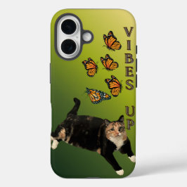 Funda iPhone 16 VIBES UP - Calico Cat & Butterflies
