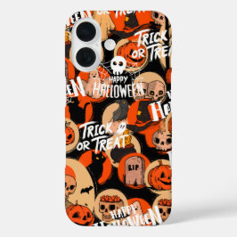 Funda iPhone 16 Vibraciones espeluznantes y lindas de Halloween