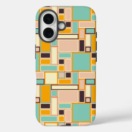 Funda iPhone 16 Vibrant abstract pattern with rectangles