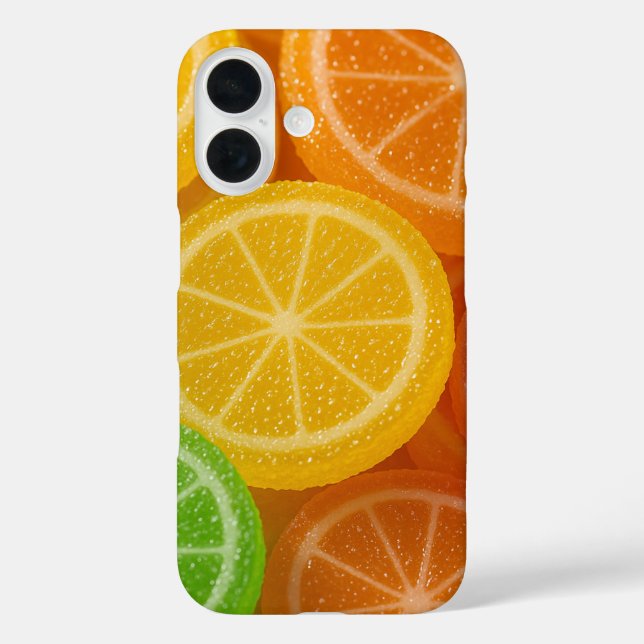Funda iPhone 16 Vibrant Jelly Fruit Design with Sugar Crystal (Reverso )
