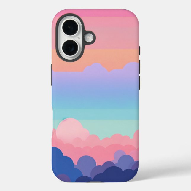 Funda iPhone 16 Vibrante diseño de Pegatina arcoiris (Reverso )
