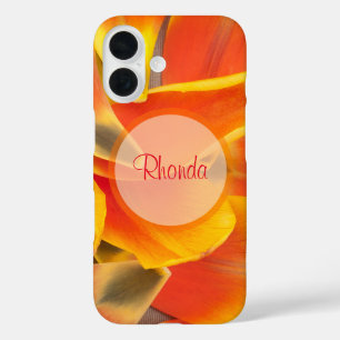 Funda iPhone 16 Vibrante Naranja Tulip Petals Fotografía