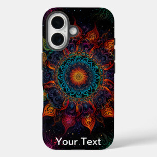 Funda iPhone 16 Vibrante Swirl Mandala: OtterBox