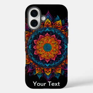 Funda iPhone 16 Vibrante Swirl Mandala: OtterBox