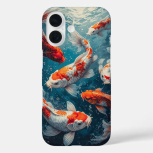 Funda iPhone 16 Vibrantes carpas koi nadando