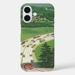 Funda iPhone 16 Vibrantes carreteras americanas y viajes en coche 