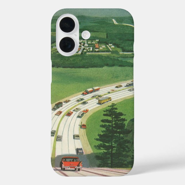 Funda iPhone 16 Vibrantes carreteras americanas y viajes en coche  (Reverso )