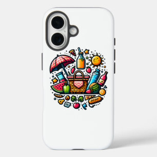 Funda iPhone 16 "Vibrantes tonterías de picnic Estuche Summer Fo