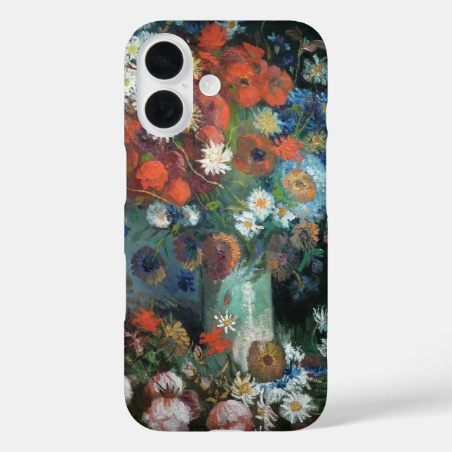 Funda iPhone 16 Vida con flores de pradera | Vincent van Gogh (Reverso )