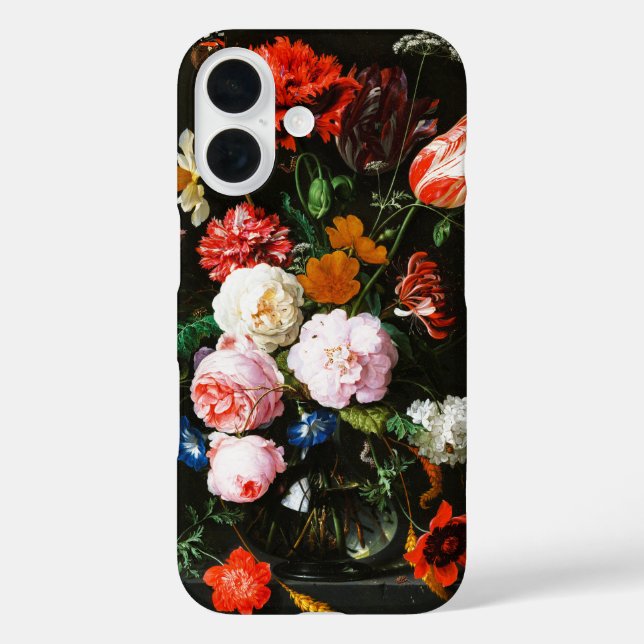 Funda iPhone 16 Vida con flores en un clásico de vasos de vidrio (Reverso )