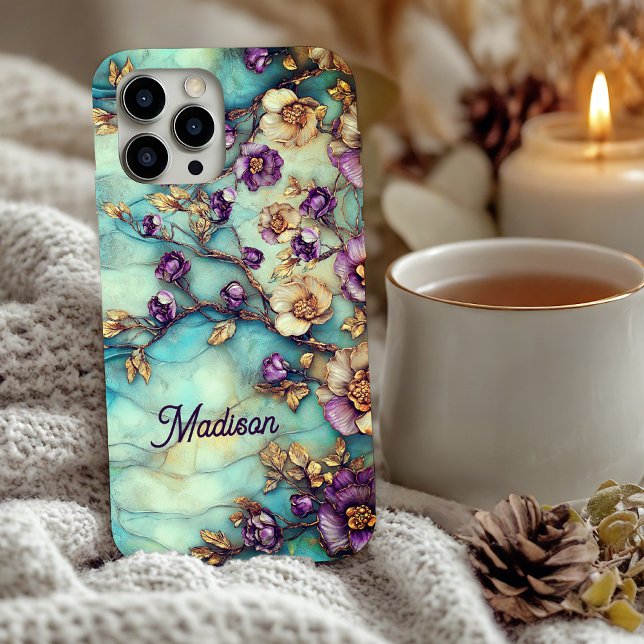 Funda iPhone 16 Vidrio florales estampados  (Subido por el creador)